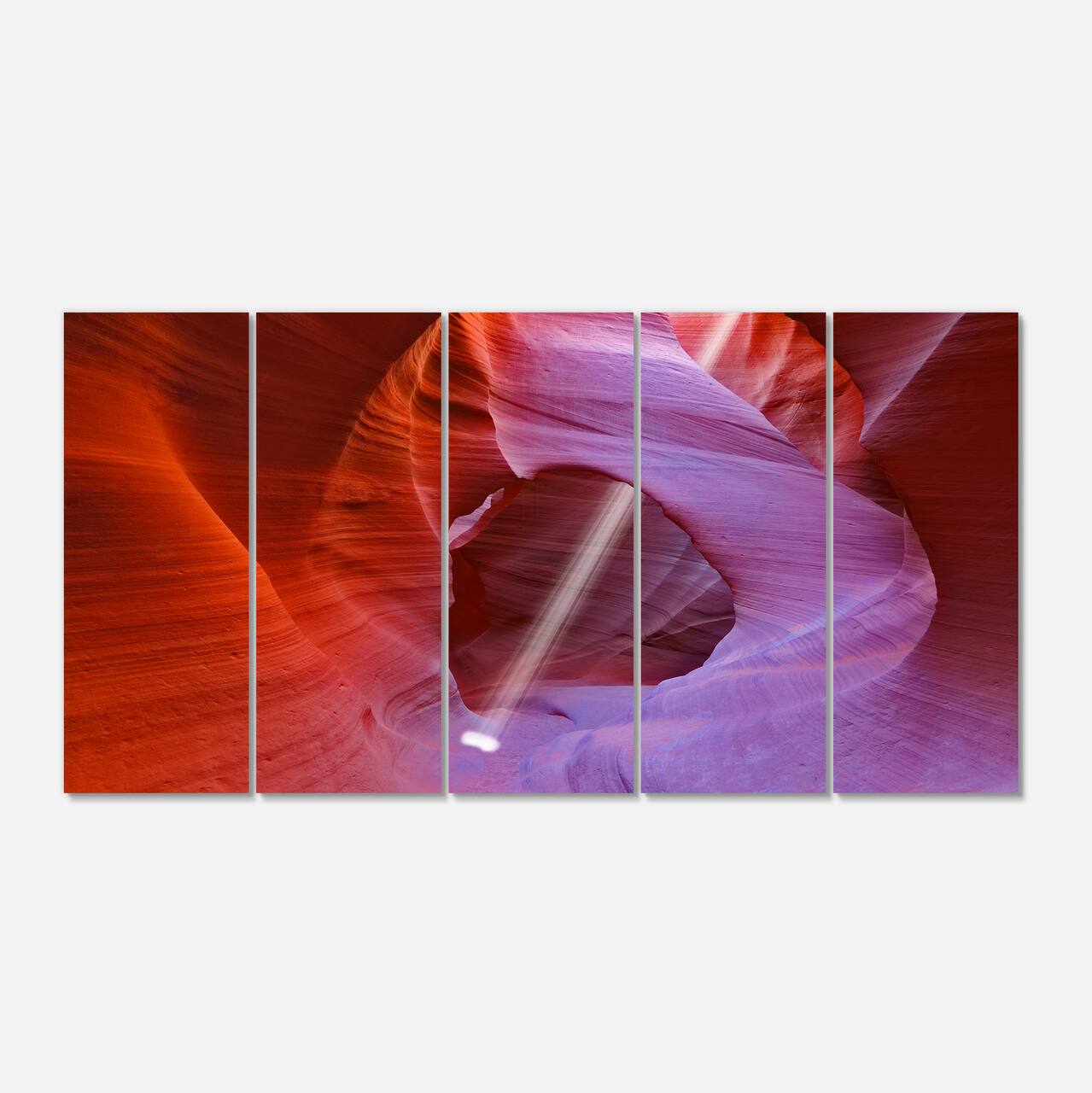 Designart - Red Orange Antelope Canyon - Landscape Photo Canvas Art Print